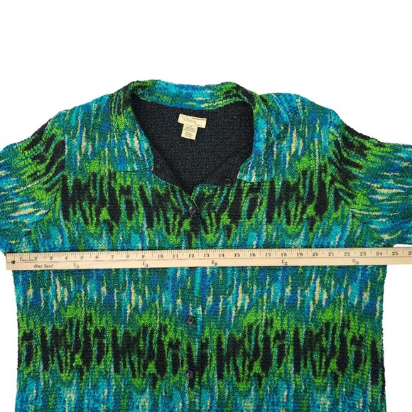 Choices Woman Reversible Jacket Size 1X Jewel Tone Abstract Pucker Knit Artsy - Picture 5 of 16